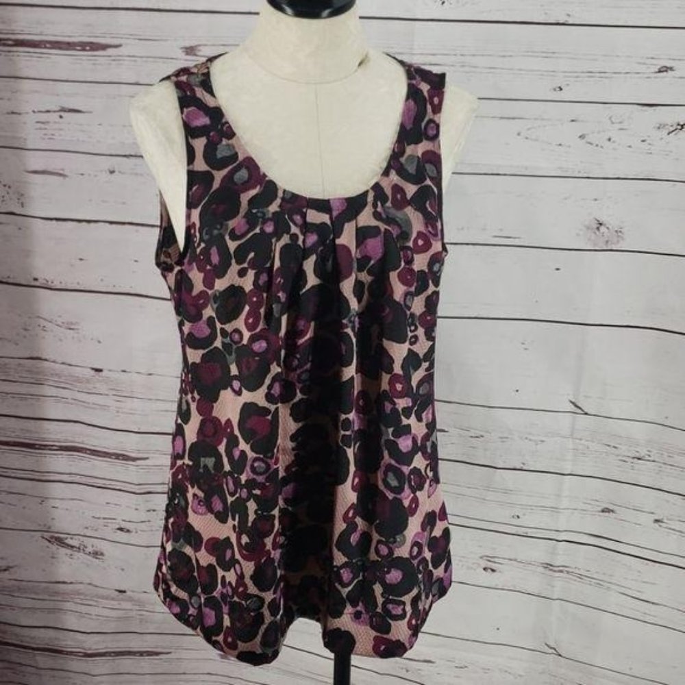 Apt. 9 Abstract Dotted Pleated Front Tank Top - image 1